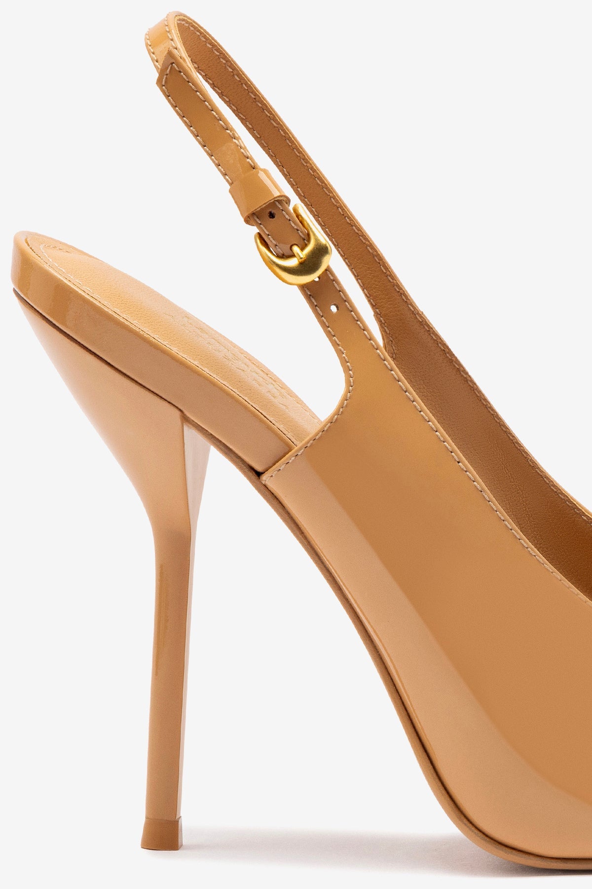 Larroude x Altuzarra Pump In Tan Patent Leather - Image 4