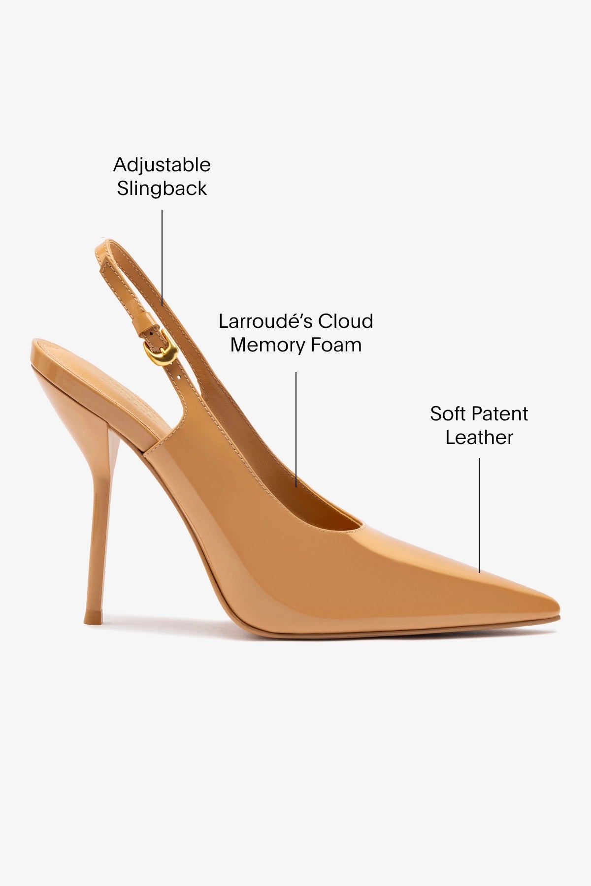 Larroude x Altuzarra Pump In Tan Patent Leather - Image 6