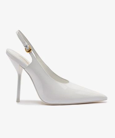 Larroudé x Altuzarra Pump In White Patent Leather