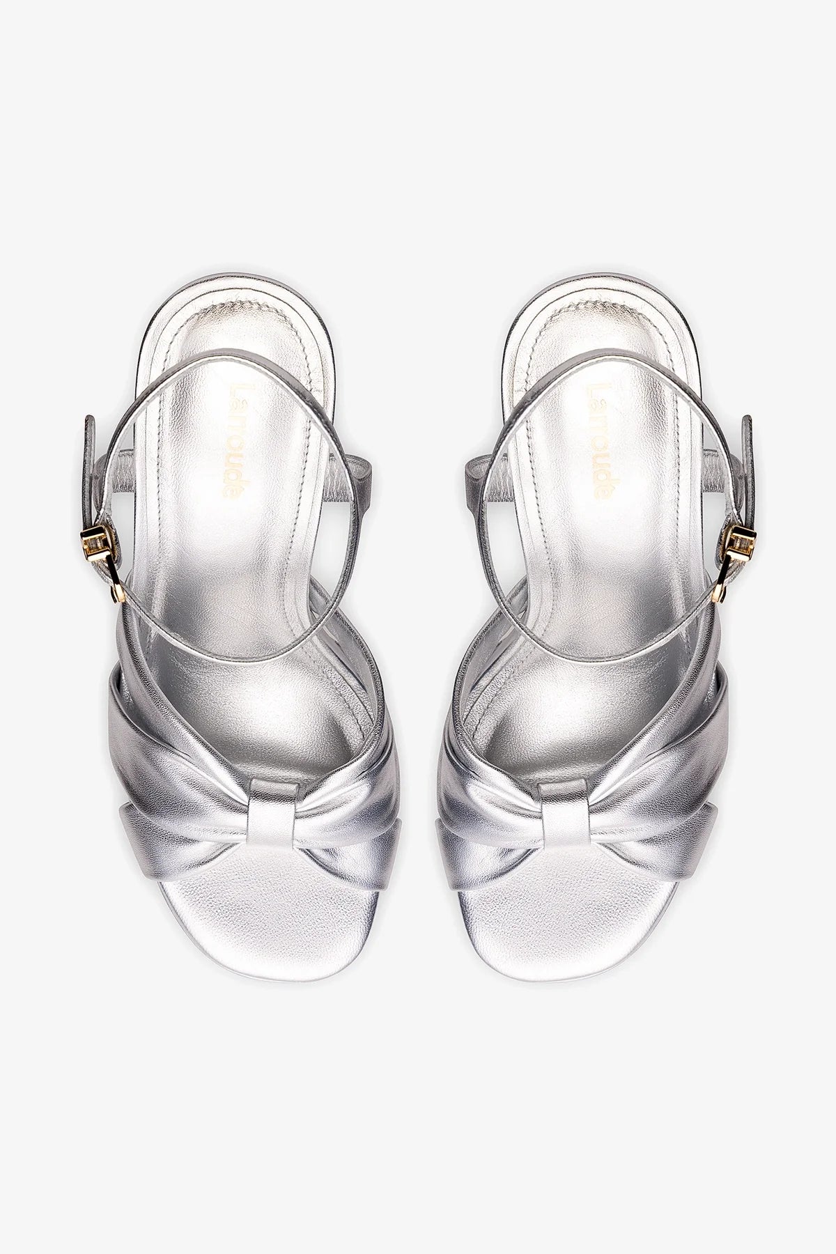 Vivienne Platform Sandal In Silver Metallic Leather - Image 3