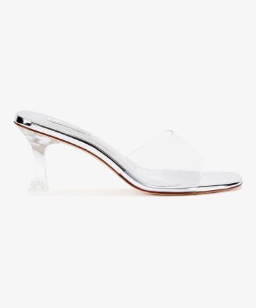 Vivi Lucite Hi Mule In Silver Specchio