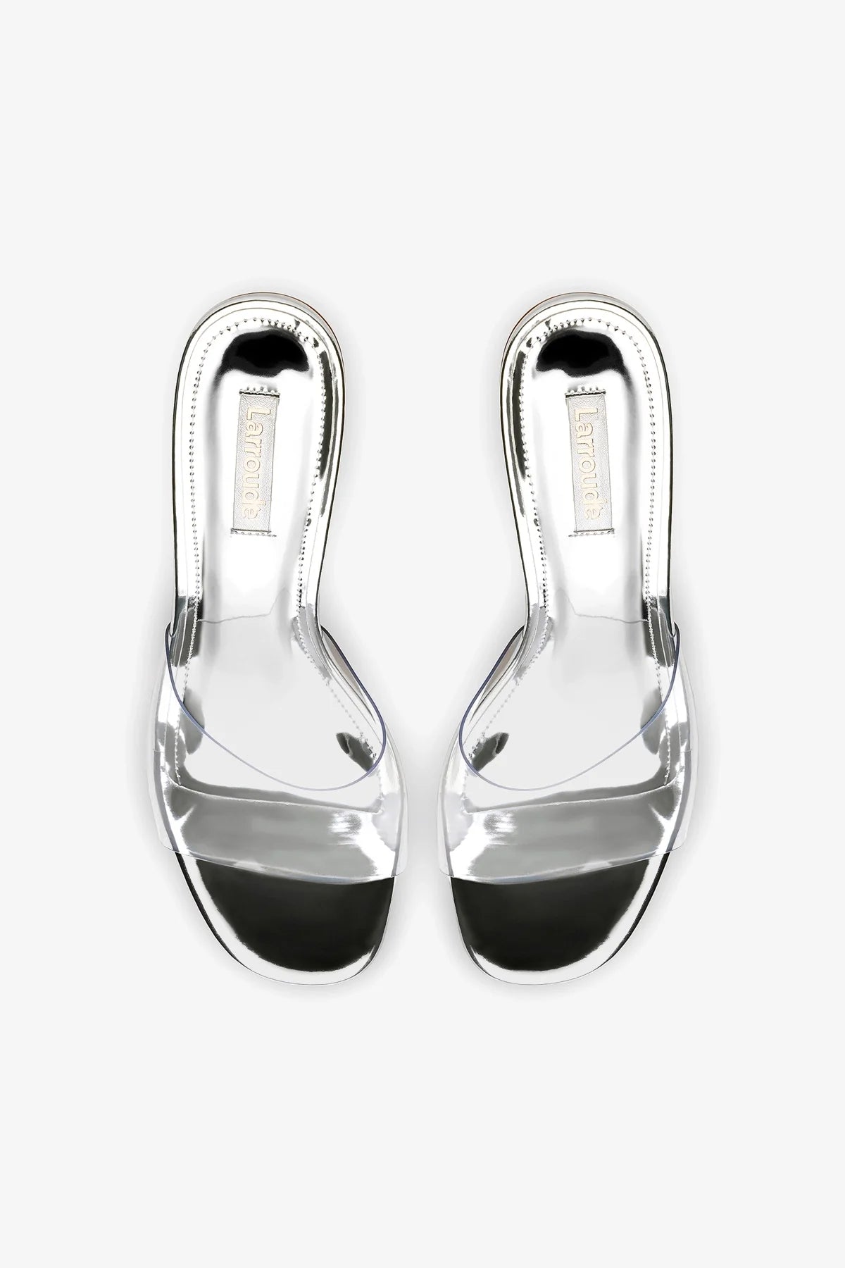 Vivi Lucite Hi Mule In Silver Specchio - Image 3