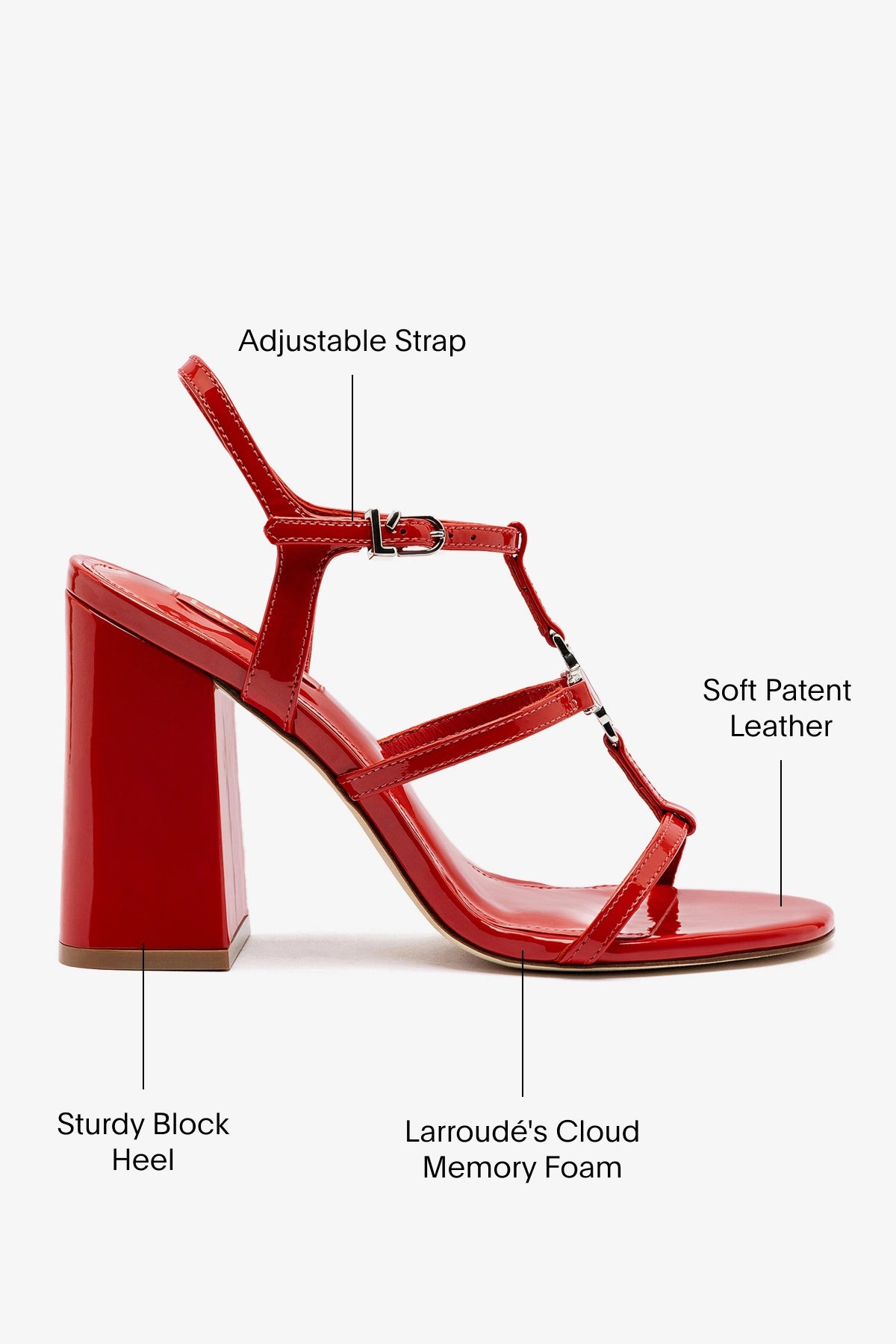 Hana Sandal In Scarlet Patent Leather - Image 5