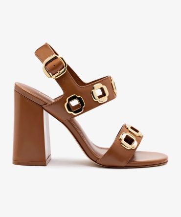 Milan Hi Sandal In Caramel Leather
