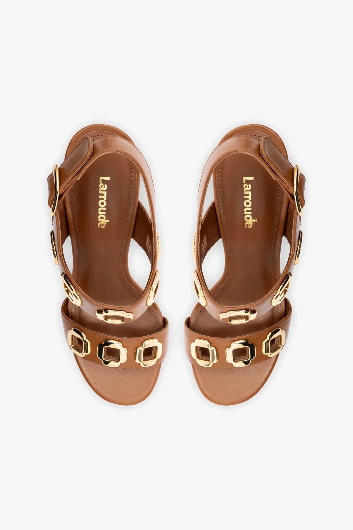 Milan Hi Sandal In Caramel Leather - Image 3