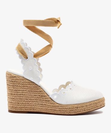 Poppy Espadrille In White Fabric