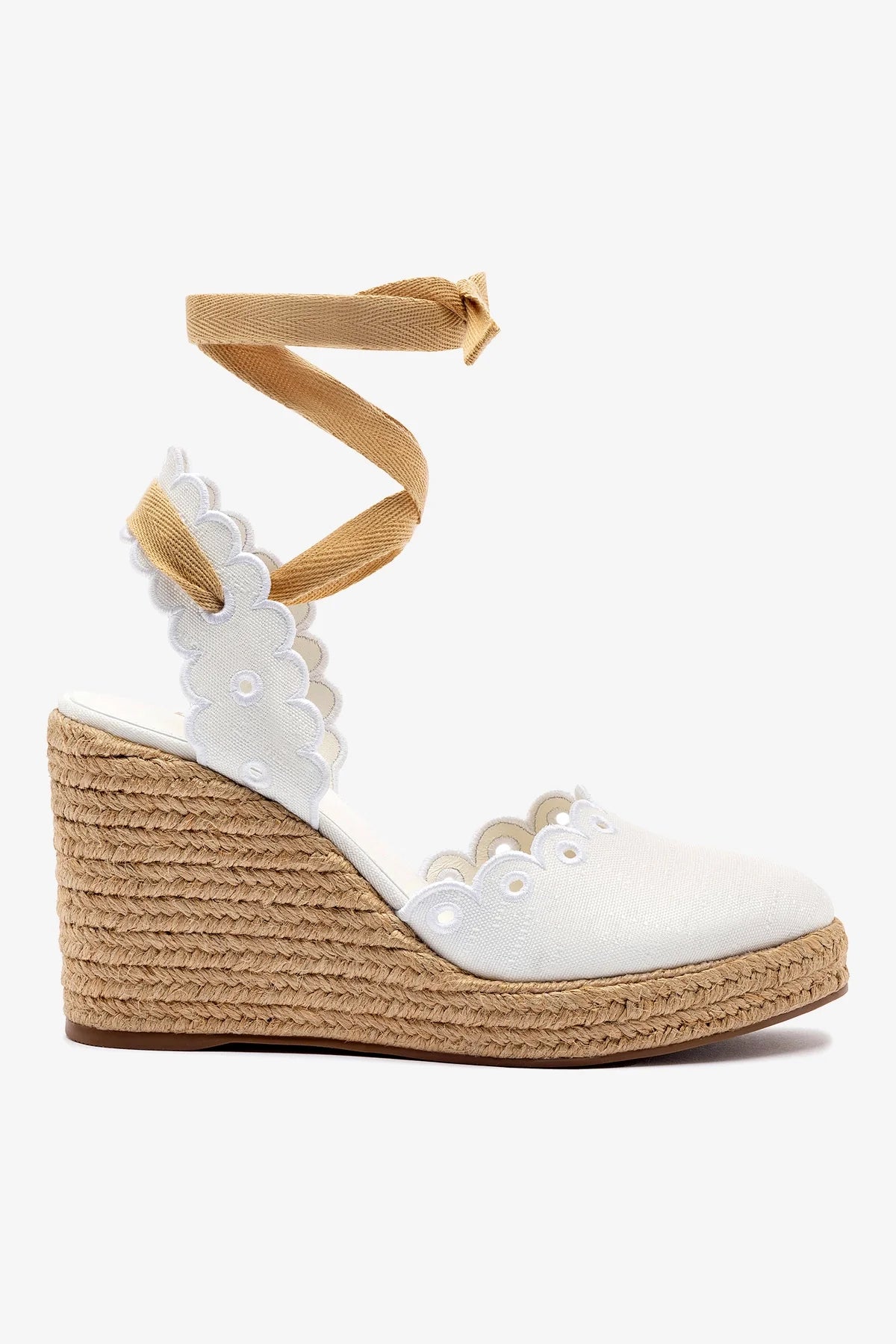 Poppy Espadrille In White Fabric