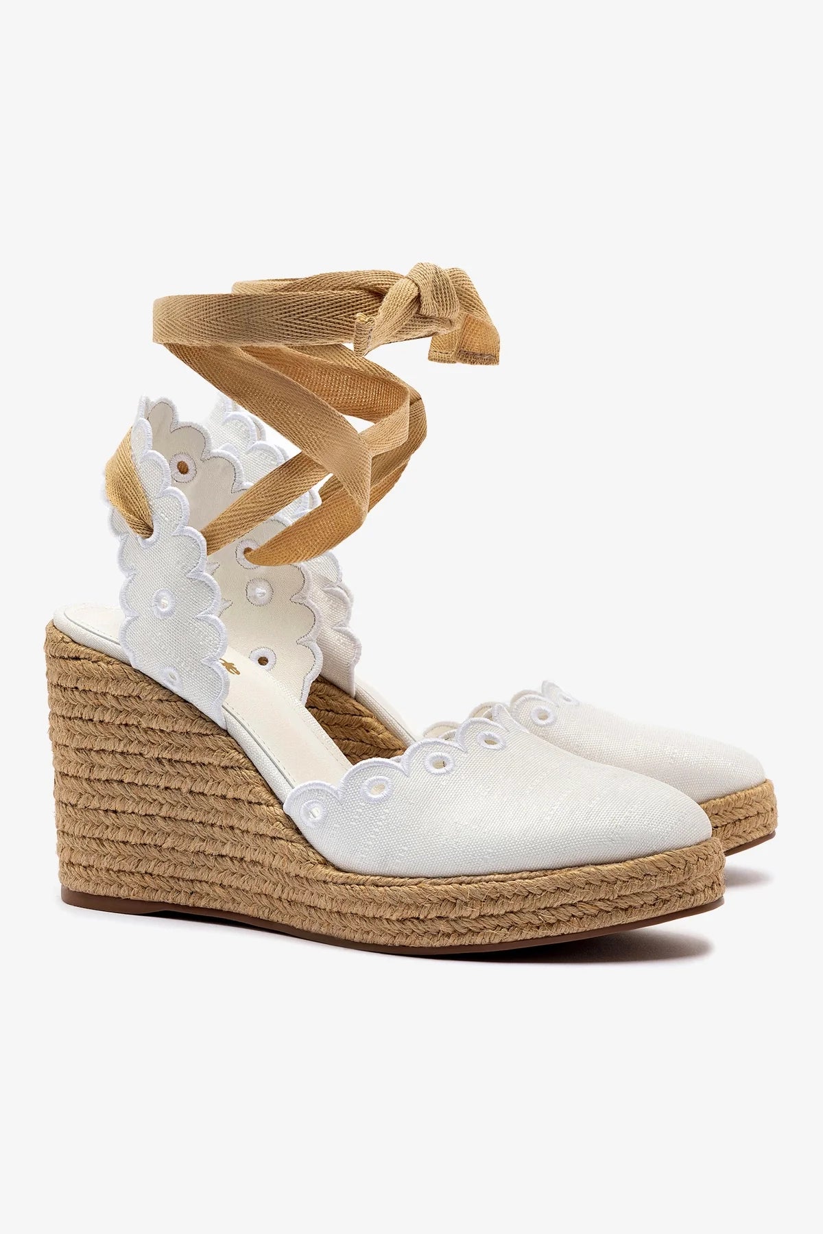 Poppy Espadrille In White Fabric - Image 2