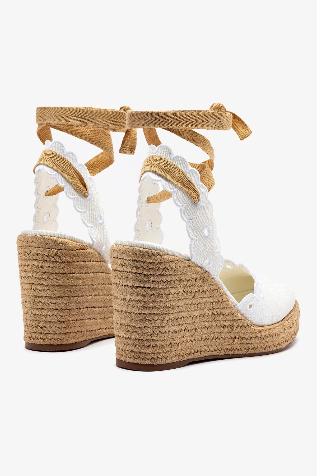 Poppy Espadrille In White Fabric - Image 3