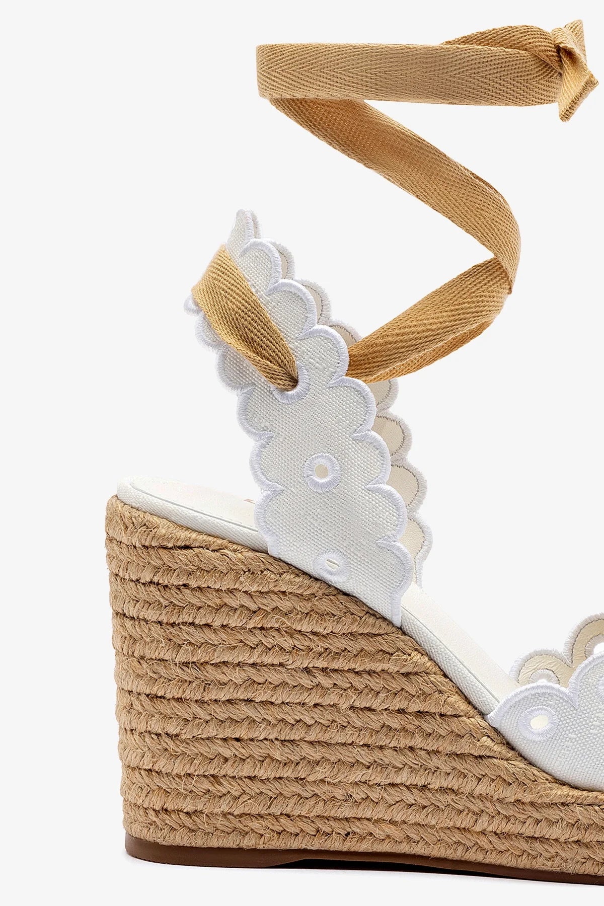 Poppy Espadrille In White Fabric - Image 4