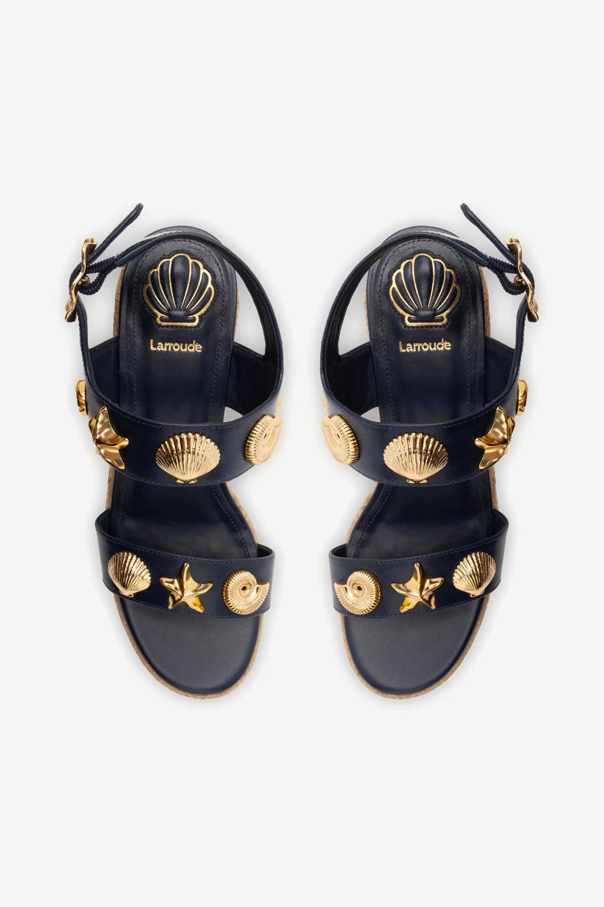 Madison Hi Espadrille In Navy Saffiano - Image 3