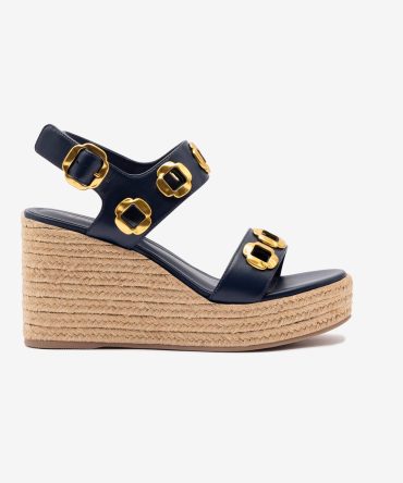 Milan Espadrille In Navy Leather