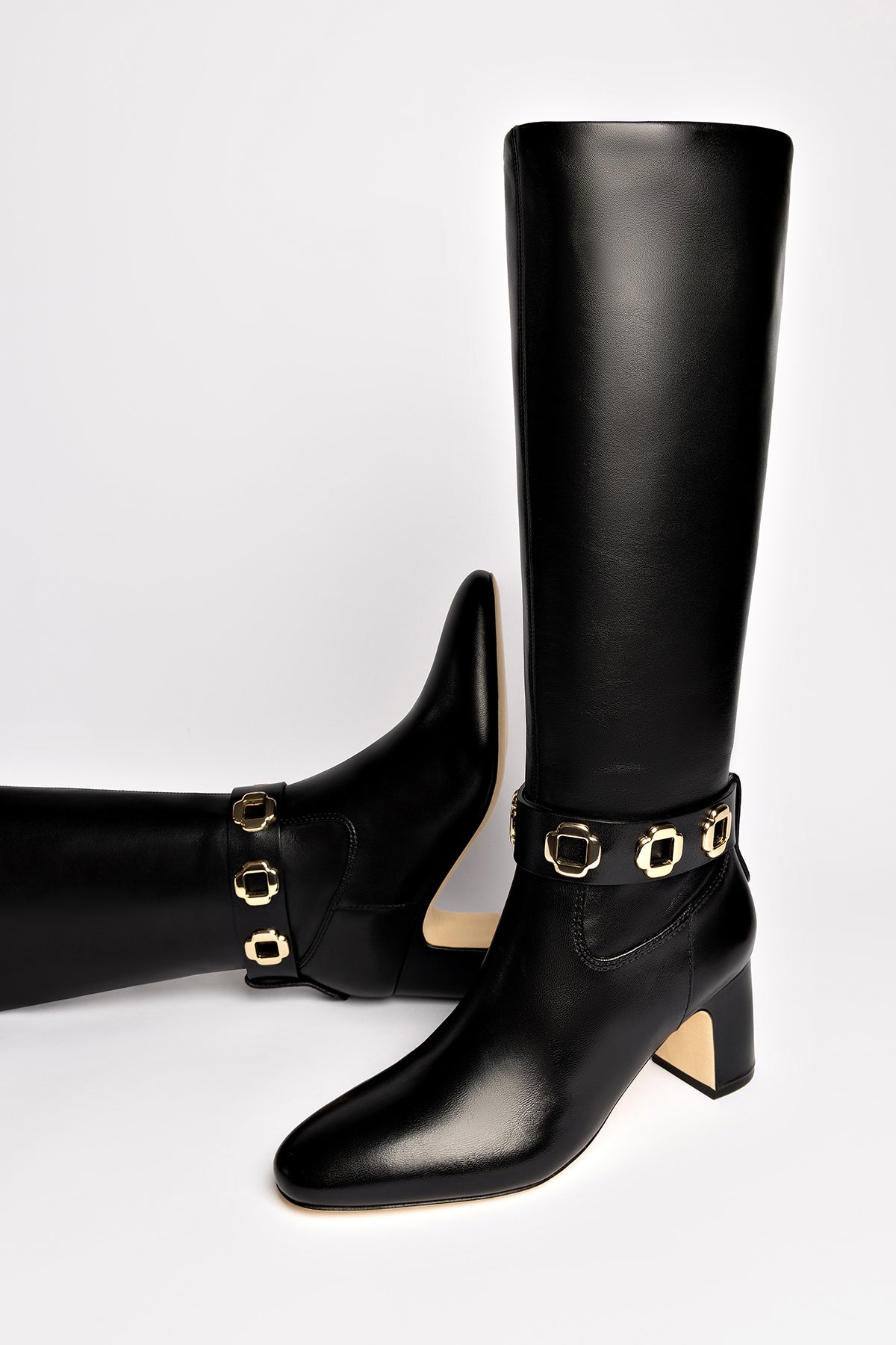 Milan Block Boot In Black Leather - Image 7