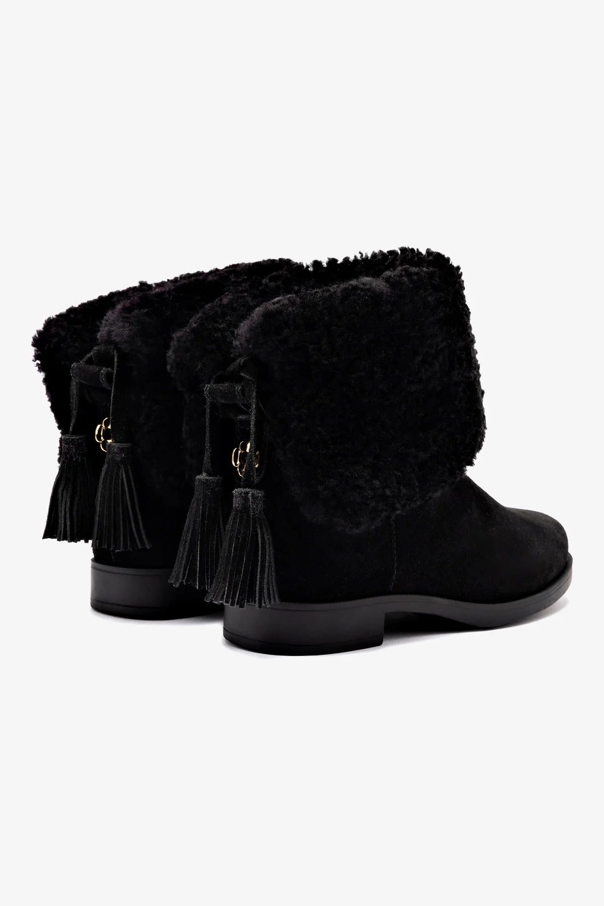 Verbier Bootie In Black Suede and Black Shearling - Image 3