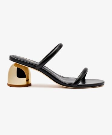 Dew Drop Mule In Black Leather