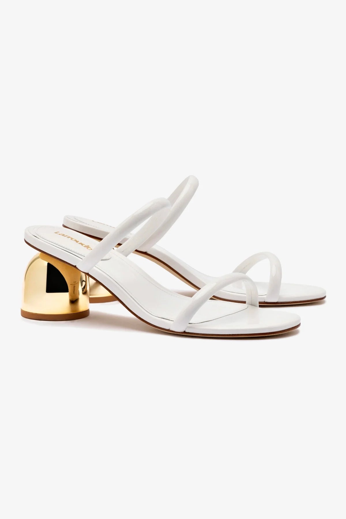 Dew Drop Mule In White Patent Leather - Image 2