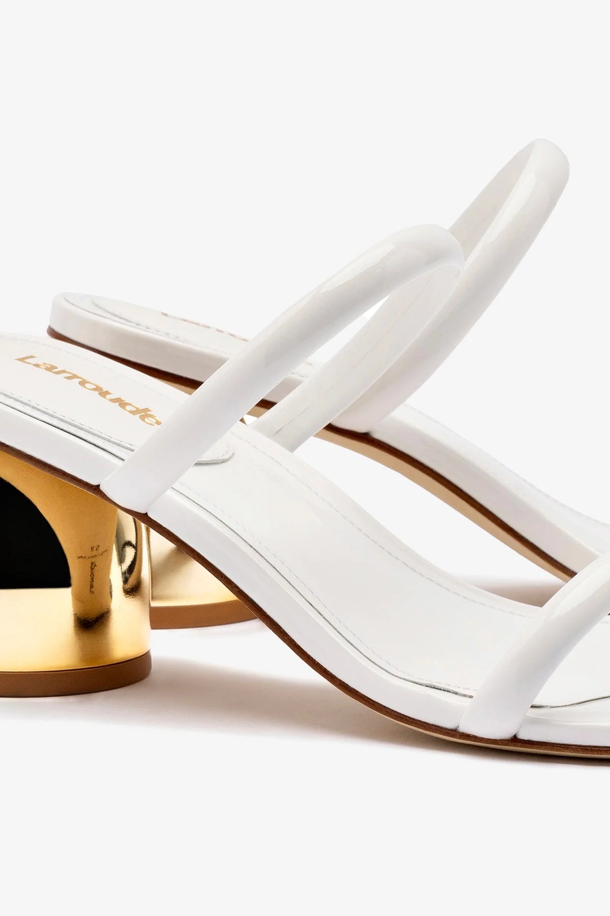 Dew Drop Mule In White Patent Leather - Image 4