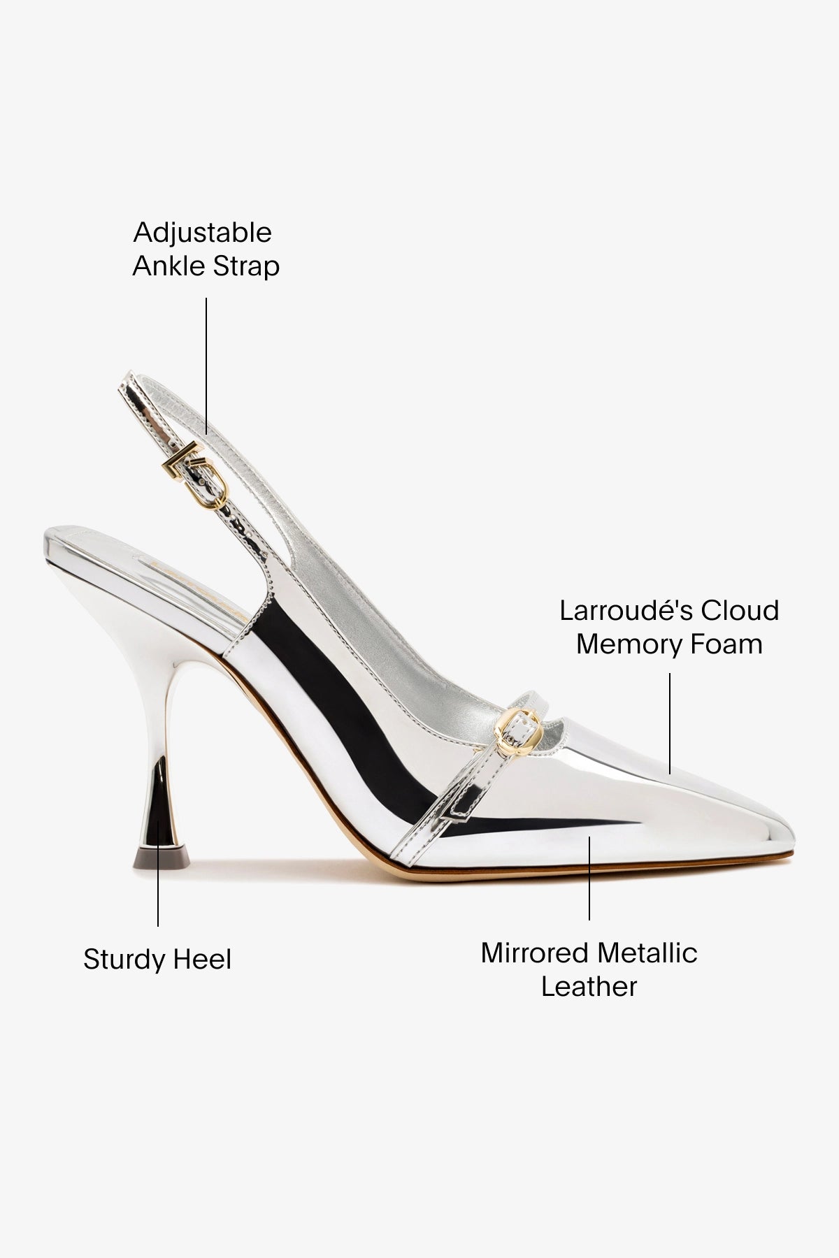 Ines Hi Pump in Silver Specchio - Image 5