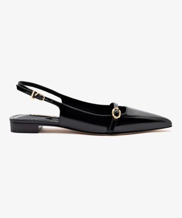 Ines Flat In Black Patent Leather