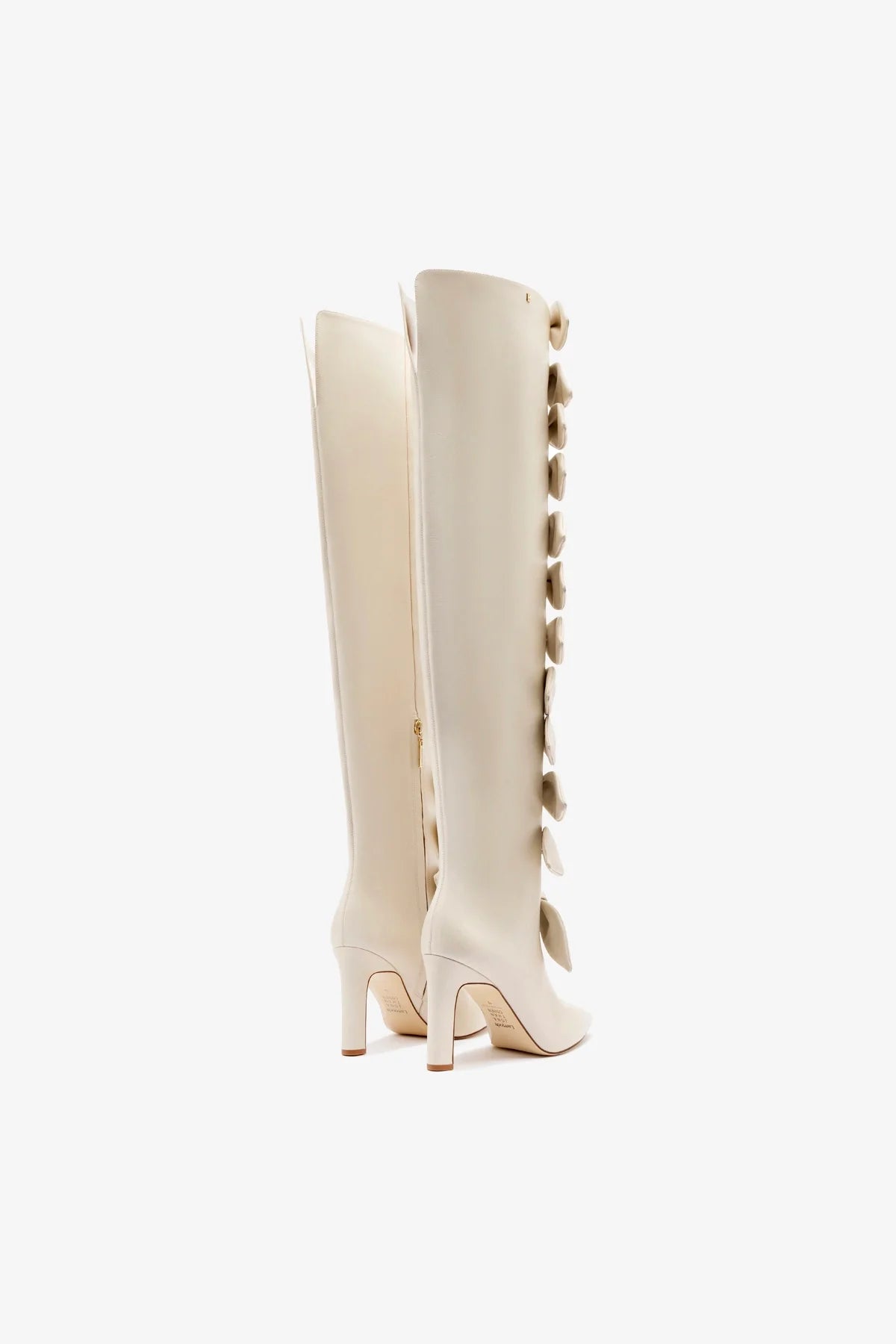 Larroudé for Jonathan Cohen: Tie Boot In Ivory Leather - Image 3