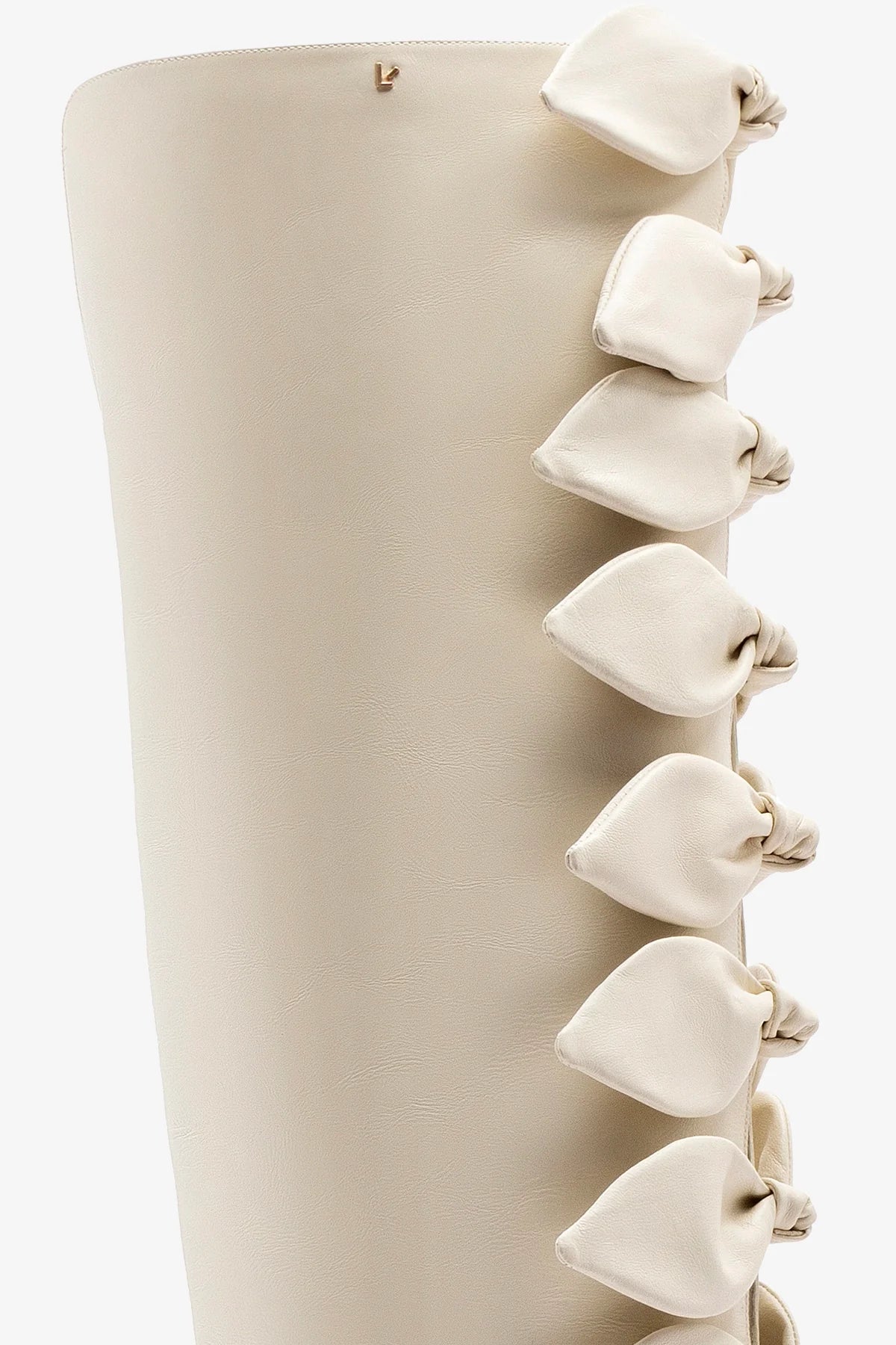 Larroudé for Jonathan Cohen: Tie Boot In Ivory Leather - Image 4