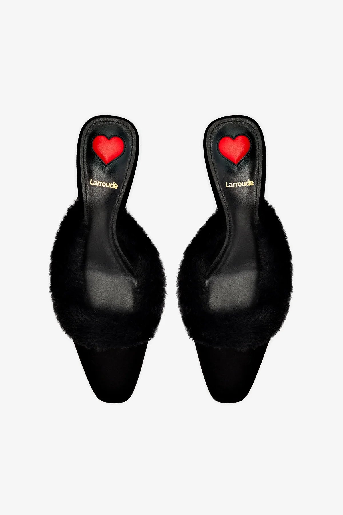 Amal Faux Fur Mule In Black Suede - Image 3