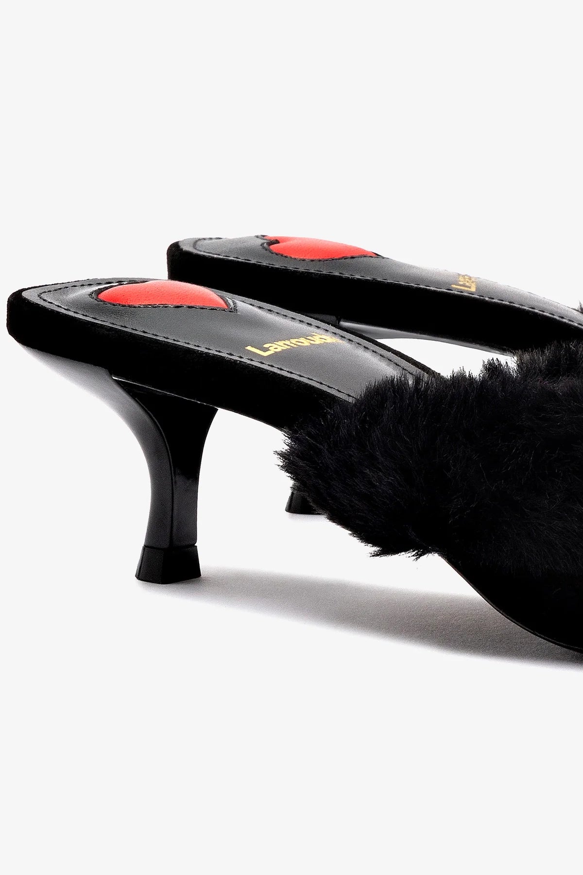 Amal Faux Fur Mule In Black Suede - Image 4
