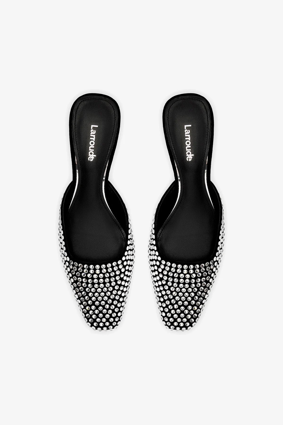 Amal Crystal Mule In Black Suede - Image 3