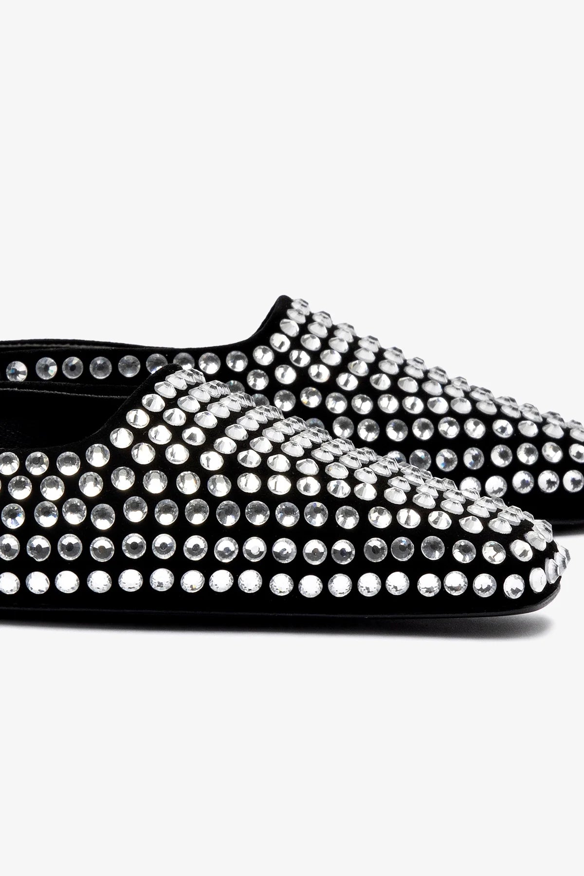 Amal Crystal Mule In Black Suede - Image 4