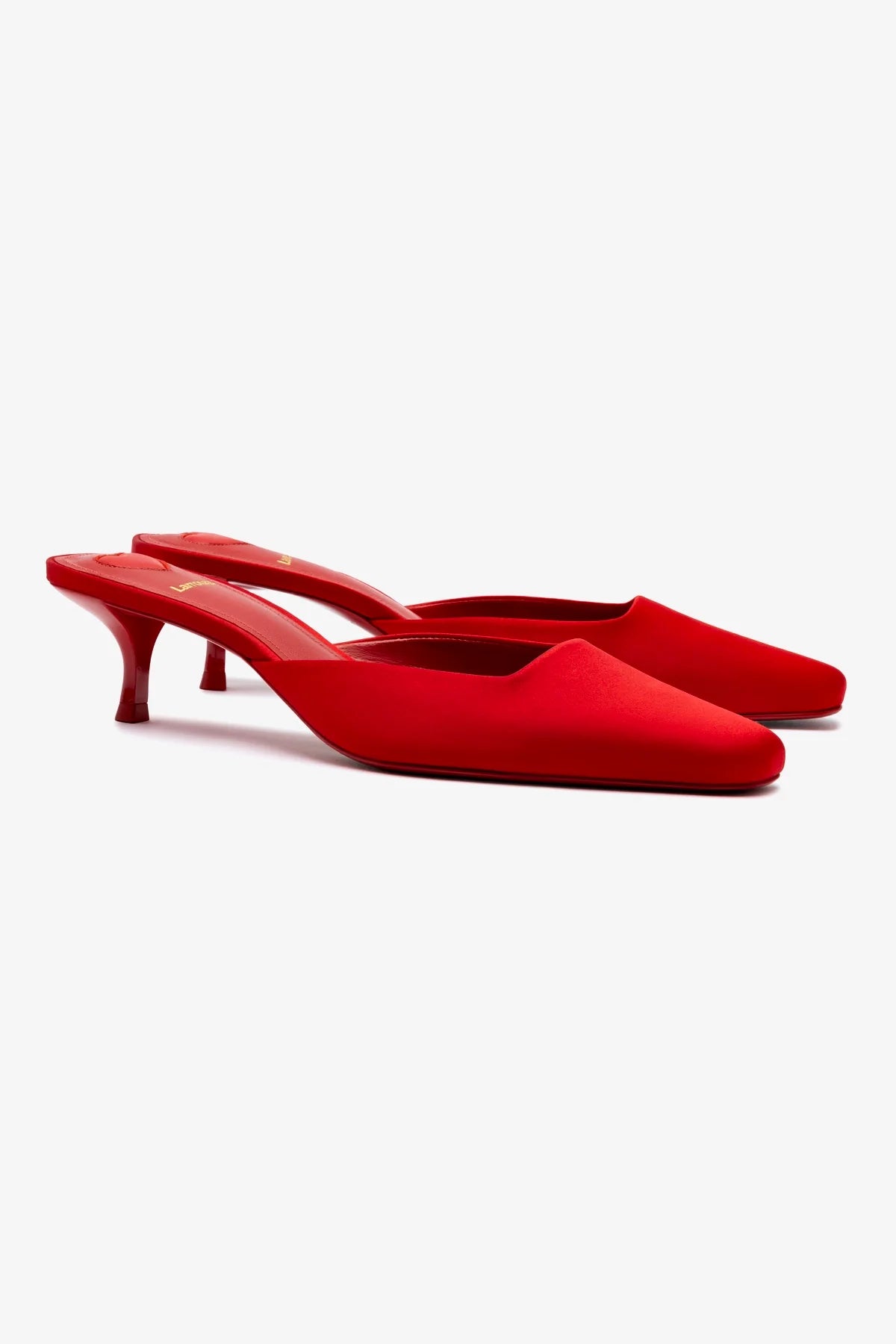 Amal Mule In Cherry Satin - Image 2