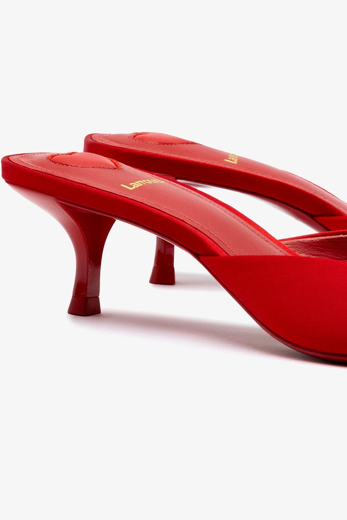 Amal Mule In Cherry Satin - Image 4