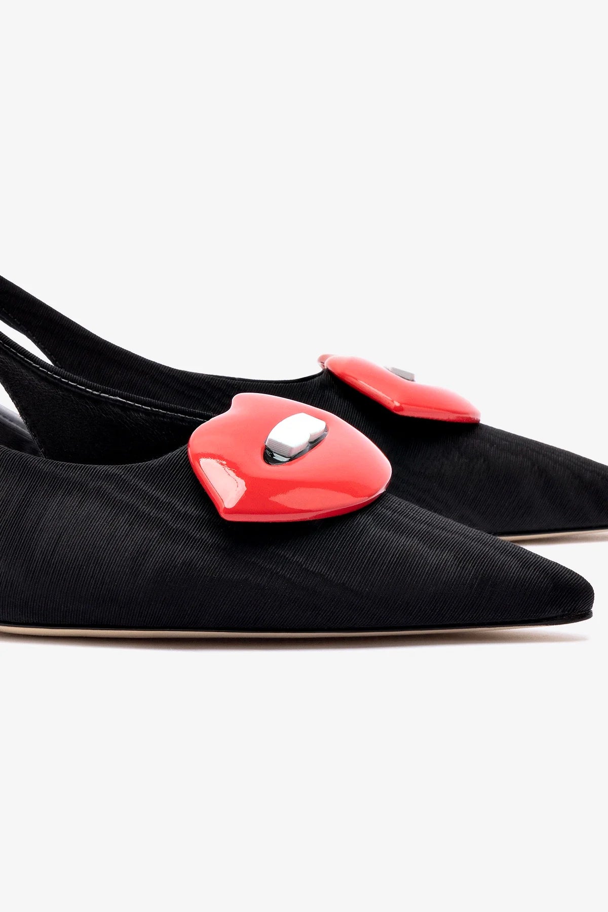 Larroudé x Libertine Lips Pump Lo In Black Fabric - Image 4