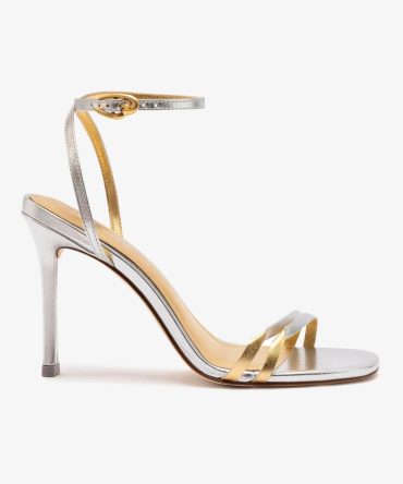 Vesper Sandal In Silver Metallic Leather