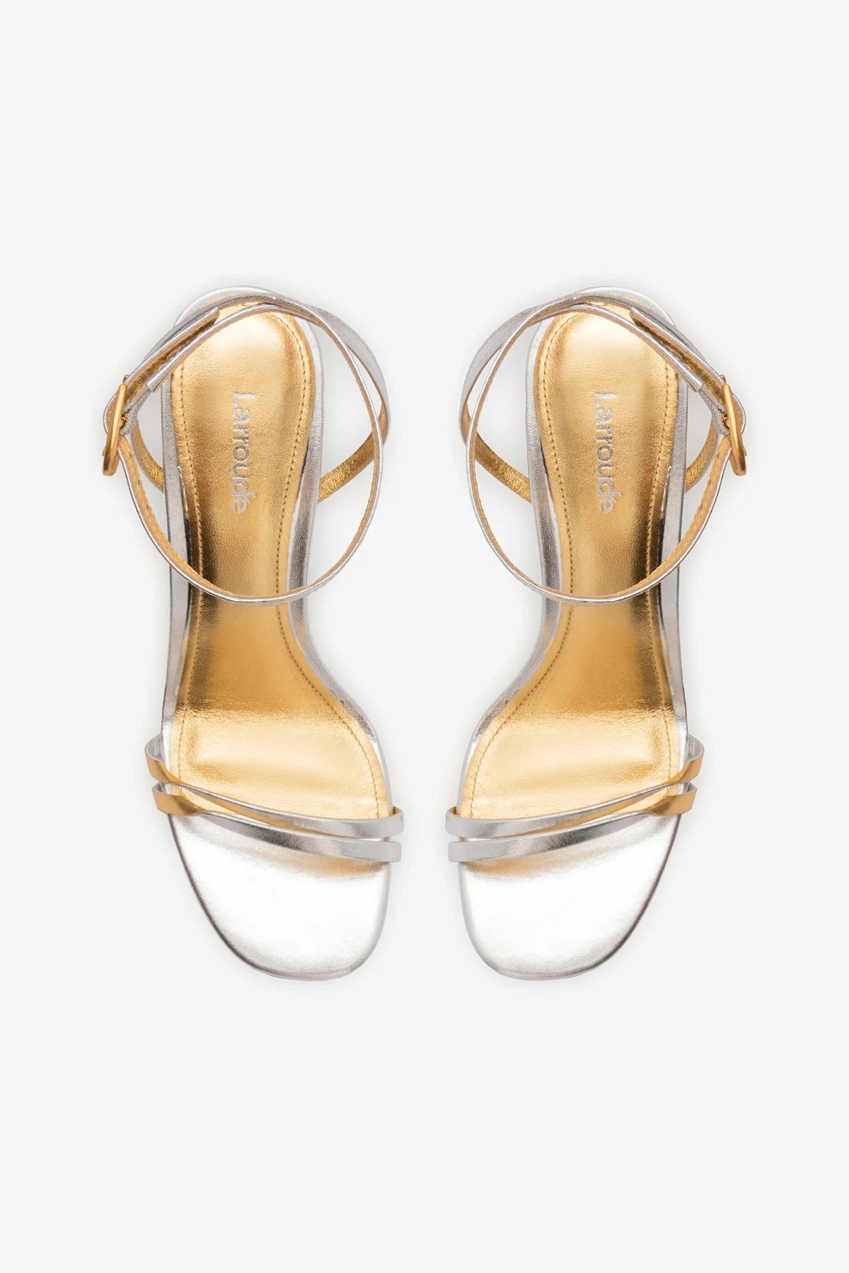 Vesper Sandal In Silver Metallic Leather - Image 3