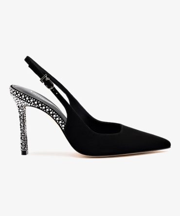 Kaitlan Crystal Pump In Black Suede