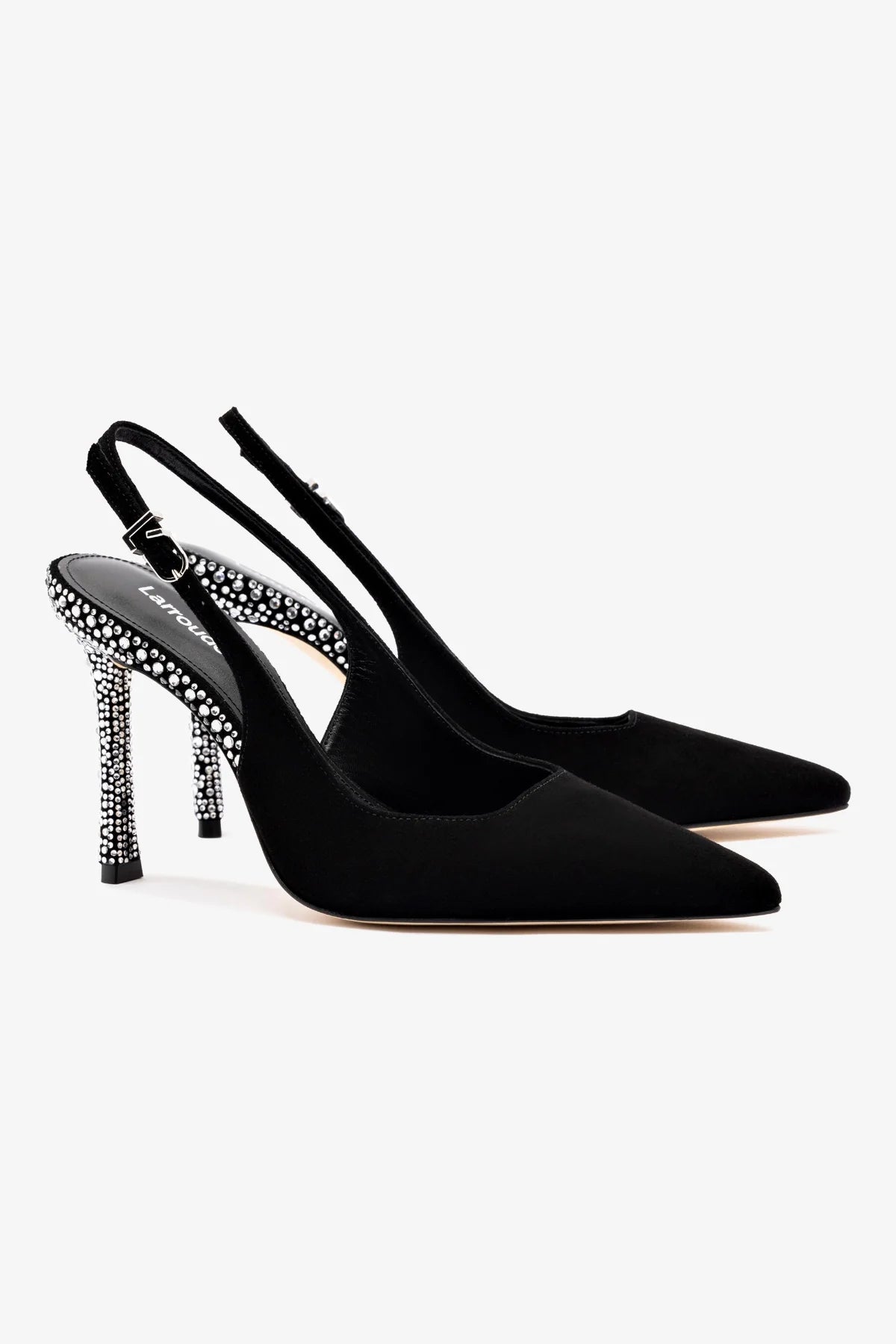 Kaitlan Crystal Pump In Black Suede - Image 2