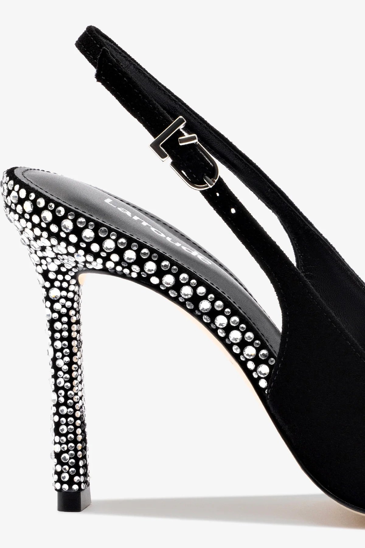 Kaitlan Crystal Pump In Black Suede - Image 4