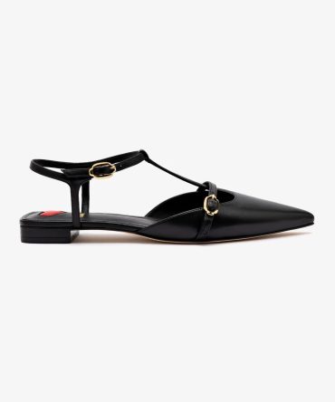 Grace Flat In Black Leather