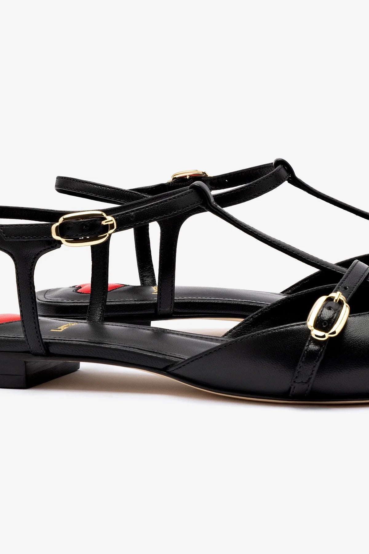 Grace Flat In Black Leather - Image 4