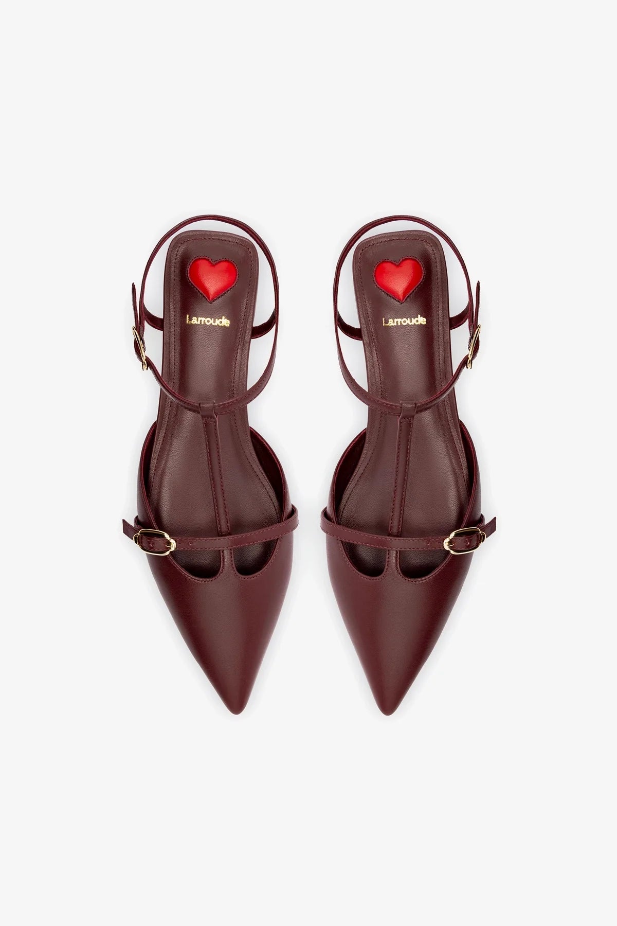 Grace Flat In Burgundy Leather - Image 3