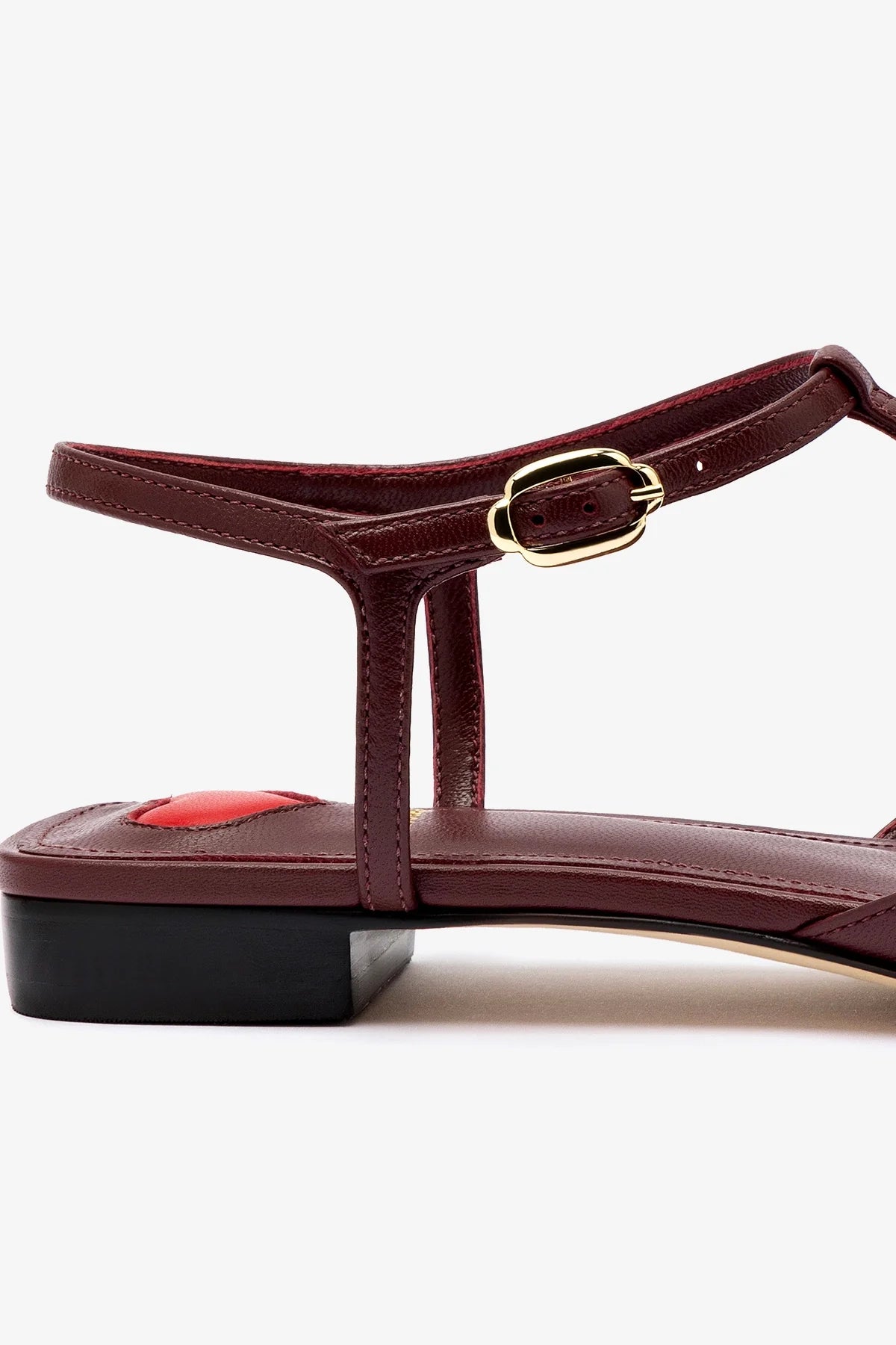 Grace Flat In Burgundy Leather - Image 4