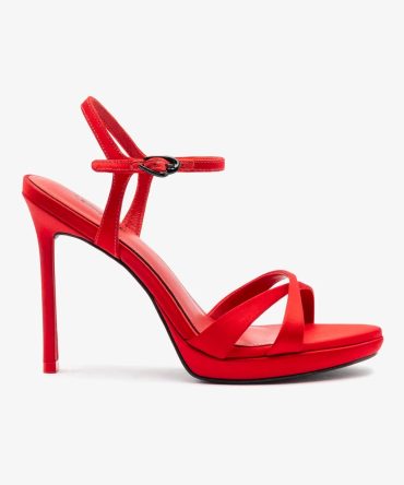 Angelina Sandal In Cherry Satin