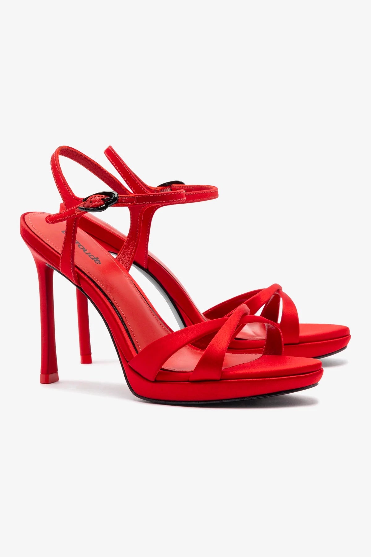 Angelina Sandal In Cherry Satin - Image 2