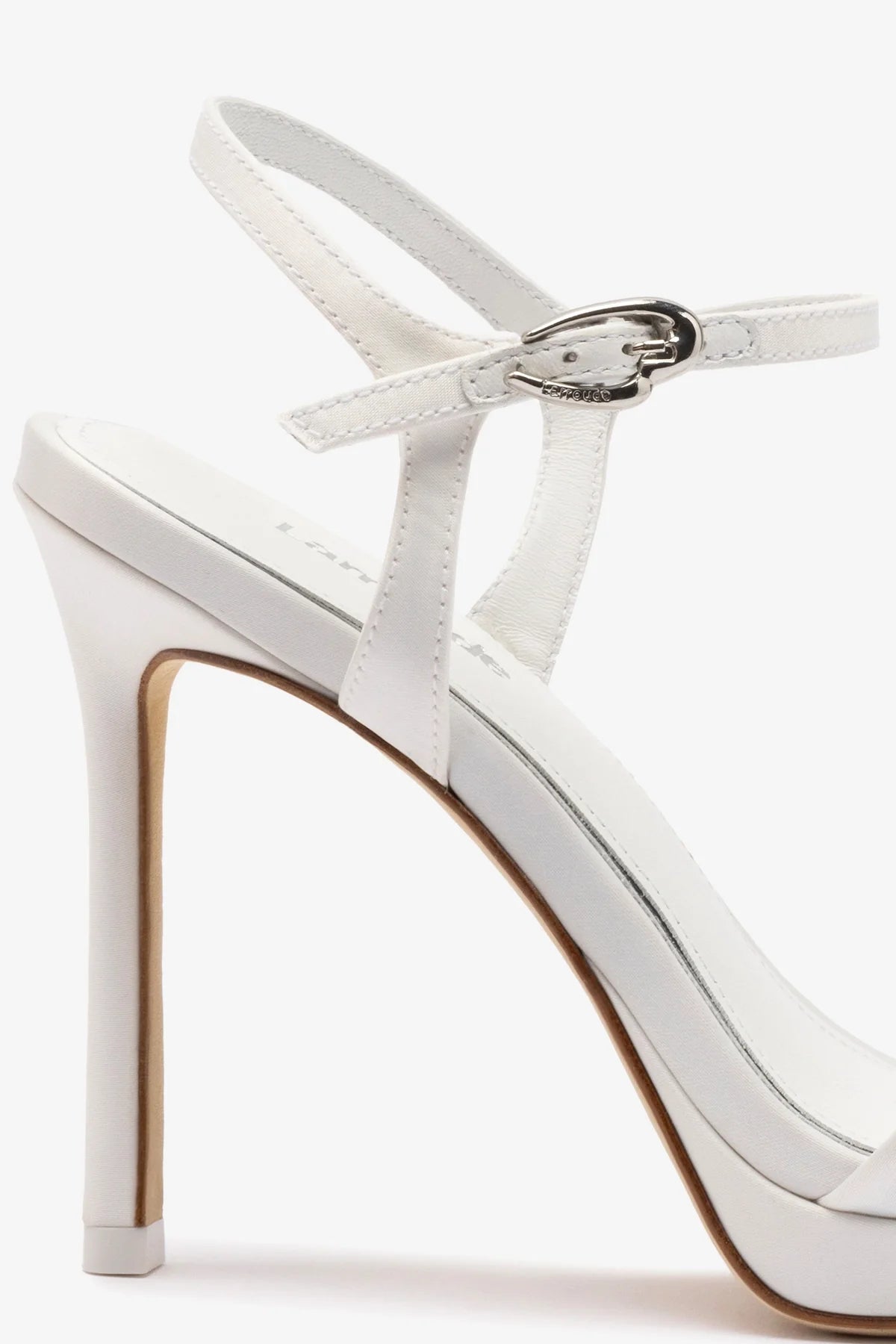 Angelina Sandal In White Satin - Image 4