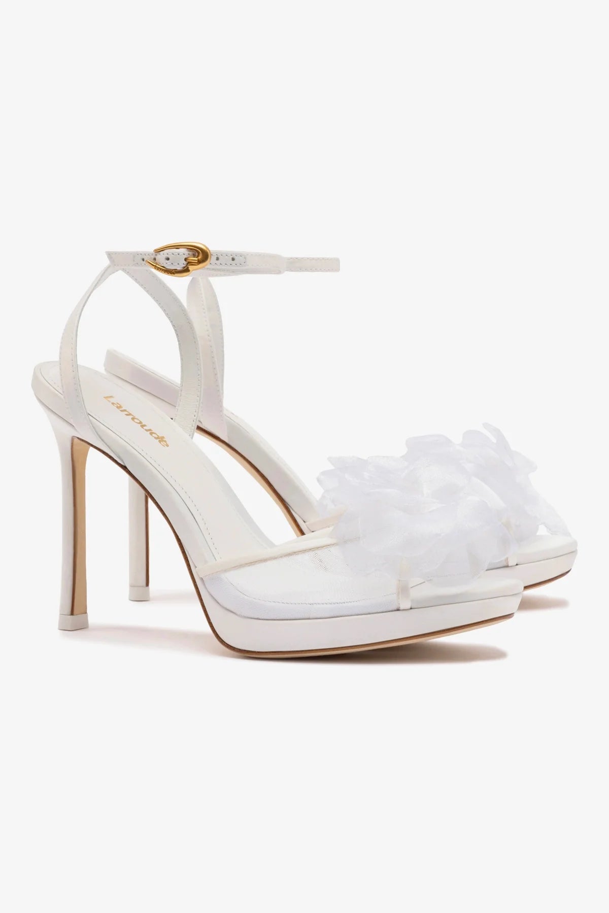 Salma Platform Sandal In White Satin - Image 2