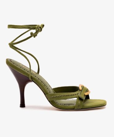 Verona Strappy Sandal In Seaweed Suede