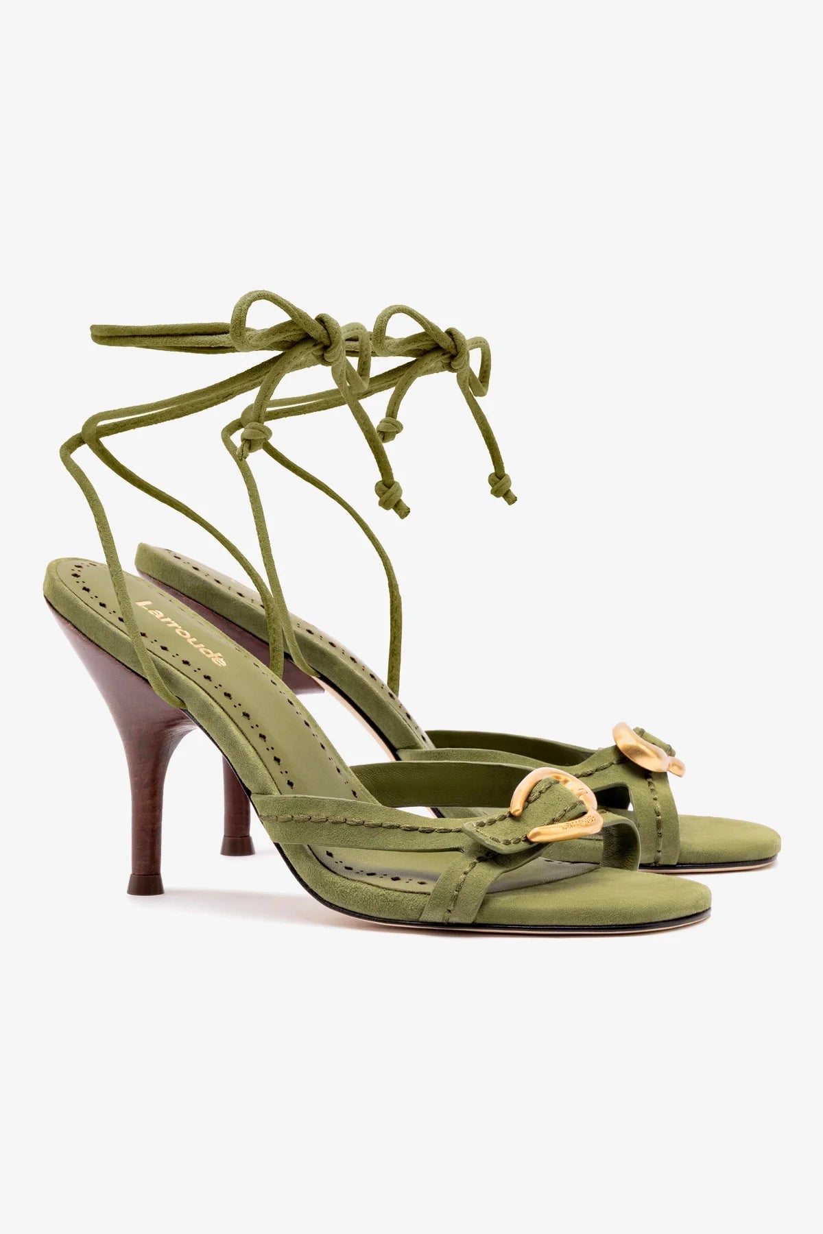 Verona Strappy Sandal In Seaweed Suede - Image 2