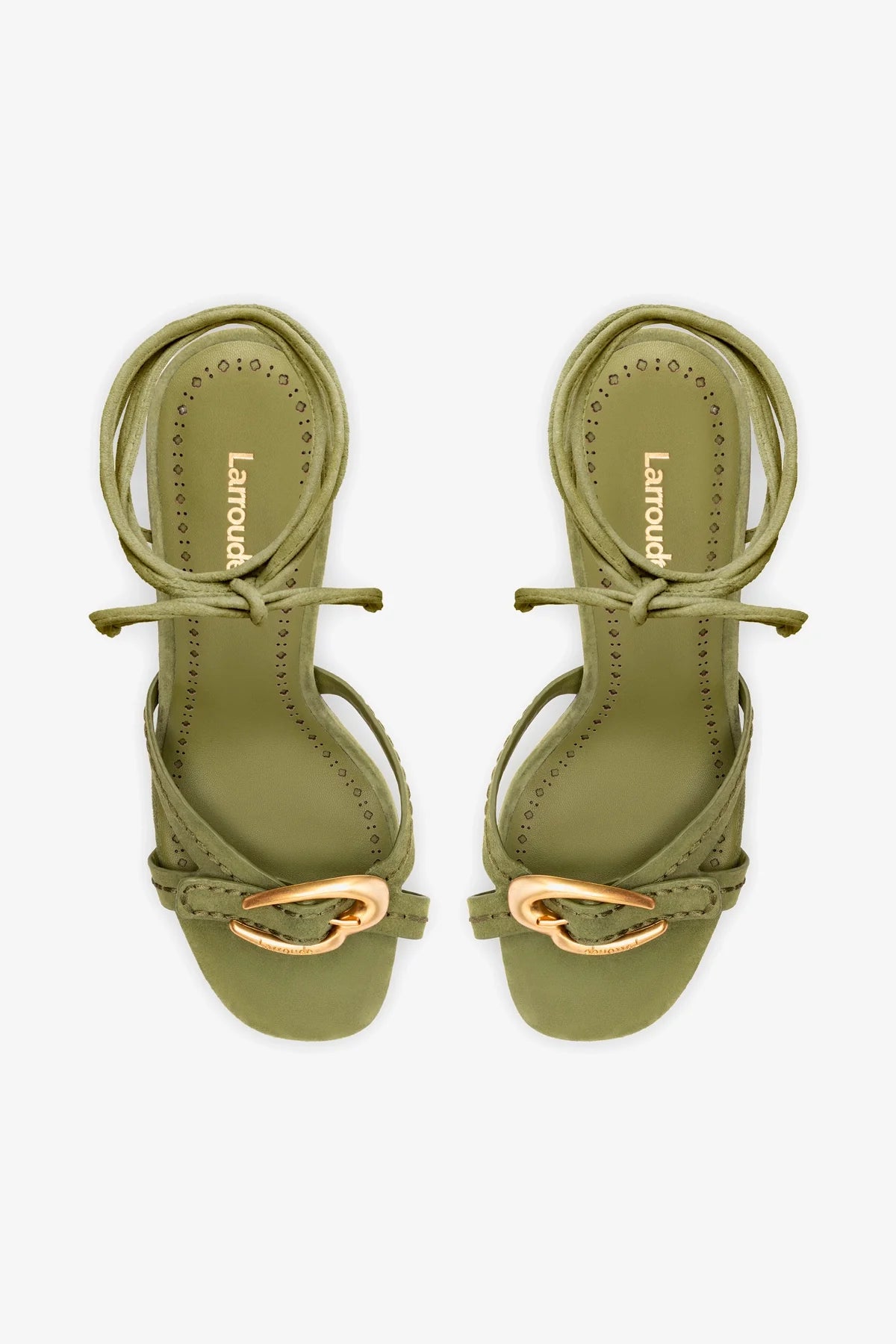 Verona Strappy Sandal In Seaweed Suede - Image 3