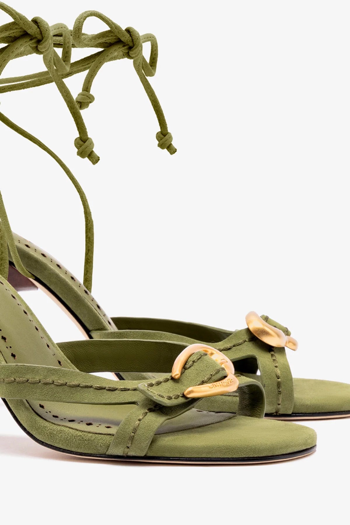 Verona Strappy Sandal In Seaweed Suede - Image 4