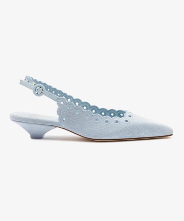 Florence Broderie Pump In Maya Denim